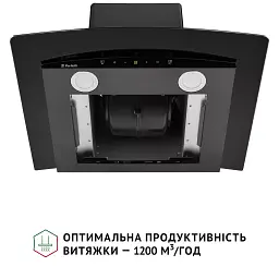 Витяжка декоративна зі склом Perfelli GRASSI 6PWB NERO - мініатюра 8