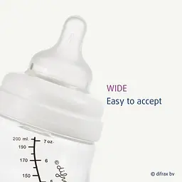 Скляна антиколікова пляшечка Difrax S-bottle Wide White з силіконовою соскою 310 мл (737FE White) - мініатюра 6