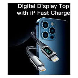 Дата кабель USB-C to Lightning 2.0m 20W Digital Display black Essager (EXCTL-YDA01) - миниатюра 8