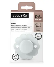 Пустушка Suavinex Wonder фізіологічна силіконова 0-6 місяців світло-блакитна - мініатюра 3