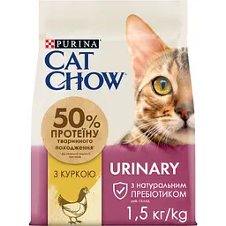 Сухой корм для поддержания здоровья мочевыводящей системы котов Cat Chow Urinary Tract Health с курицей 1.5 кг