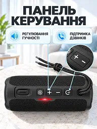 Портативна колонка Bluetooth 5.3 10 Вт акумулятор 1200 мА·год для дому та відпочинку Чорна (37261570) - мініатюра 6