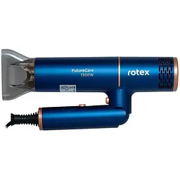 Фен для волосся Rotex RFF130-G Future Care з концентратором 1300 Вт Синій  - мініатюра 3