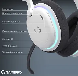 Ігрові бездротові навушники GamePro HSW-250 7.1 Bragi Asgard RGB Tri-Mod White - мініатюра 9