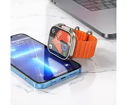 Смарт-годинник Hoco Y12 Ultra call version з функцією дзвінка золотисті ремінець помаранчевий (6931474791993) - мініатюра 3