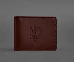Шкіряна обкладинка для посвідчення з гербом бордова