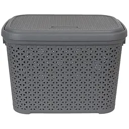 Кошик Diomedea з кришкою 44.5x33.6x31 см 30 л сірий (К14-130)  - мініатюра 2