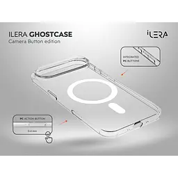 Чохол iLera GhostCase Camera Button with MagSafe для Apple iPhone Air Transparent (ILGCAClCaBk17Air) [150398] - мініатюра 5