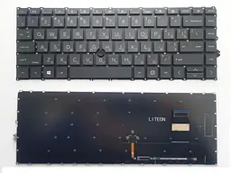 Клавіатура для ноутбуків HP EliteBook 745 G7/G8, 840 G7/G8 чорна без рамки з трекпоінтом RU/US High