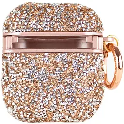 TPU чохол Bling World Rock Diamond для навушників AirPods 1/2 Рожевий - мініатюра 2