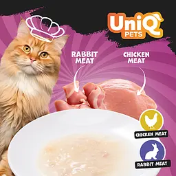 Суп для кішок UNIQ PETS CAT WET FOOD YUMMY SOUP з курячими шматочками та м'ясом кролика, 60 г - мініатюра 5