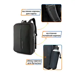 Рюкзак антизлодій Mark Ryden 6832 15.6" USB 20 л чорний (16245) - мініатюра 4