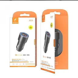 Автомобільний зарядний пристрій SkyDolphin SZ15 Aluminium QC3.0 (2USB, 2.4A) Black (AZP-000087) - мініатюра 2