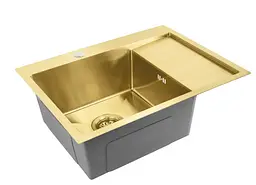 Кухонна мийка Rea Fin 620x480 мм brushed gold ZLE-06013 - мініатюра 5
