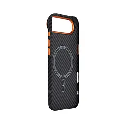 Карбоновый чехол для Apple iPhone 17 Air, LikeCarbon2 SE MagCase, черный, тонкий защитный чехол-панель из поликарбоната с магнитами N52, MagSafe, противоударный, совместим с беспроводной зарядкой, приподнятые края для защиты камеры, ArmorStandart (ARM89155) - мініатюра 4
