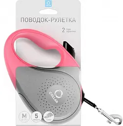 Повідець-рулетка для собак CoLLaR розмір M, 25 кг, 5 м Рожевий (4823089311982) shop (4823089311982)