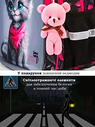 Шкільний рюкзак з ортопедичною спинкою School Standard для дівчинки 475 гр 17,5 літрів Сірий з рожевим - мініатюра 6