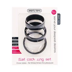 Набір ерекційних кілець Shots Toys Flat Ring, 3 шт (чорний) - мініатюра 2