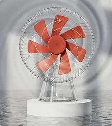 Вентилятор Xiaomi Sothing Forest Desktop Fan (DSHJ-S-1907) портативний бездротовий червоний - мініатюра 3