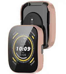 Чохол-накладка DK для Xiaomi Amazfit Bip 5 Пластик Gloss Скло Full Cover Pink - мініатюра 2
