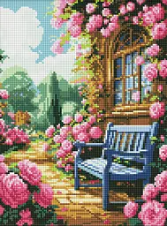 Набір з алмазною мозаїкою Квітковий сад Ideyka AMO8140, 30x40 см
