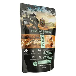 Сухий корм Ambrosia Grain Free для дорослих котів зі свіжою качкою та індичкою 100 г - мініатюра 2