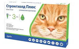 Стронгхолд Плюс — протипаразитарні краплі на холку для котів вагою 5–10 кг, 1 мл, 1 піпетка