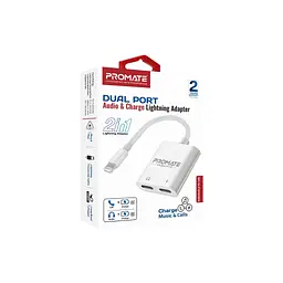 Адаптер Lightning to Lightning 12W + Lightning audio Promate (medialink-i2i) - мініатюра 2