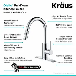 Змішувач для кухні Kraus Oletto хром KPF-2620CH, Хром - мініатюра 12