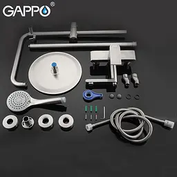 Душова система Gappo G2499-20, вилив - перемикач на лійку або верхній душ, Нержавіюча сталь - мініатюра 6