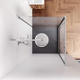 Душова кабіна AM.PM Gem Square Pivot 90x90 см без піддону хром матовий W90UG-404-9090-MT - мініатюра 5