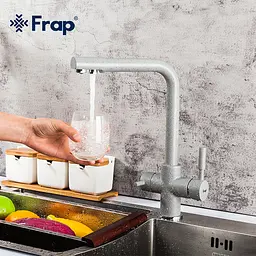 Змішувач для кухні на дві води Frap F4352-22, сірий, Сірий - мініатюра 3
