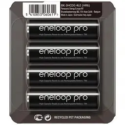 Акумулятор Panasonic AA Eneloop 2500mAh Pro NI-MH * 4 (BK-3HCDE/4CP)