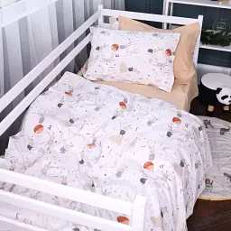 Наволочка MirSon Poplin Line Kids 06 Rabbit Alphabet 45х45 см темно-бежева (2200009716744) - мініатюра 5