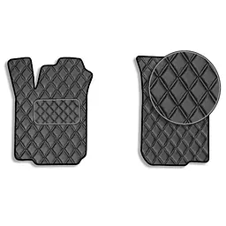 Килимки у салон передні для Volkswagen Jetta / Bora 1998-2005 Екошкіра с подпятником 2 шт (Rombus)