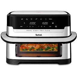 Фритюрниця з гарячим повітрям Tefal Dual Easy Fry Flex EY922DE0, 2,5 кг, 9 літрів, 2700 Вт, сріблястий / чорний