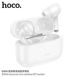 Навушники бездротові Hoco EW56 TWS Bluetooth 5.1, з мікрофоном, вакуумні, білі - мініатюра 3