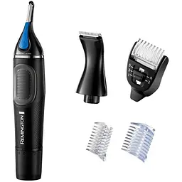 Тример Remington Nano Series Lithium, для носа та вух, ААx1, насадок-4, сталь, чорно-синій - мініатюра 2