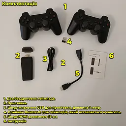 Ігрова приставка Game Stick HDMI 10000 ігор. Ретро консоль. 2 геймпада як у PlayStation. Dendy Sega - мініатюра 2