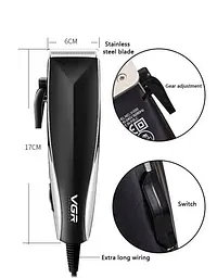 Професійна машинка для стрижки волосся від мережі VGR V-033 USB Pro, 9 Вт з насадками 3-12 мм і ножицями в комплекті - мініатюра 5