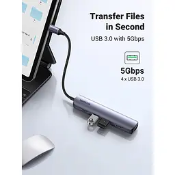 USB-хаб Ugreen 5 в 1 USB-C / 4xUSB 3.0 / 1x4K HDMI (20197) [63381] - мініатюра 4