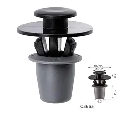 Кліпса кріплення обшивки дверей молдинг VW SEAT AUDI SKODA CITROEN PEUGEOT (5J0853573) (C3663)
