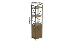 Етажерка 3/34 Ferrum-decor Серії Конект з тумбою 144x34x28 Чорний ДСП Артизан (FRD-104426) - мініатюра 3