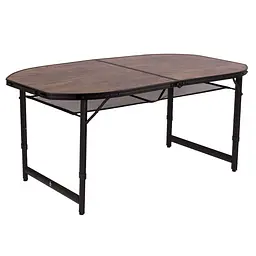 Складний стіл Bo-Camp Woodbine Oval 150x80 cm Black/Wood look (1404230), Коричневий - мініатюра 2