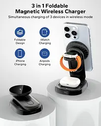 Магнітна зарядна станція KPON 3-в-1 для iPhone, Apple Watch і AirPods - мініатюра 4