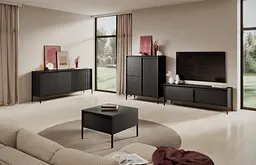 Комод високий Perfect Home Сенсо / Senso 3-дверний 3D Чорний (PFH-091134) - мініатюра 7
