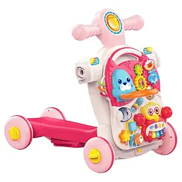 Дитячі ходунки-каталка "Перші кроки 4 в 1" HUANGER HE0827(Pink) музичні - мініатюра 2