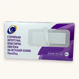 Пов'язка на нетканій основі Arsa стерильна пластирна ПіннаПед 25 шт. 9х20 см  