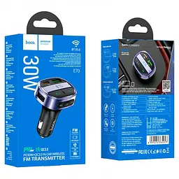 Автомобільний FM-трансмітер модулятор Bluetooth MP3 HOCO E70 PD30W+QC3.0 з функцією швидкого заряджання - мініатюра 7