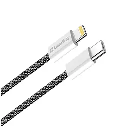 Дата кабель USB-C to Lightning 2.0m (PDF Fast Charging 27W) black ColorWay (CW-CBPDCL068-BK) - мініатюра 3